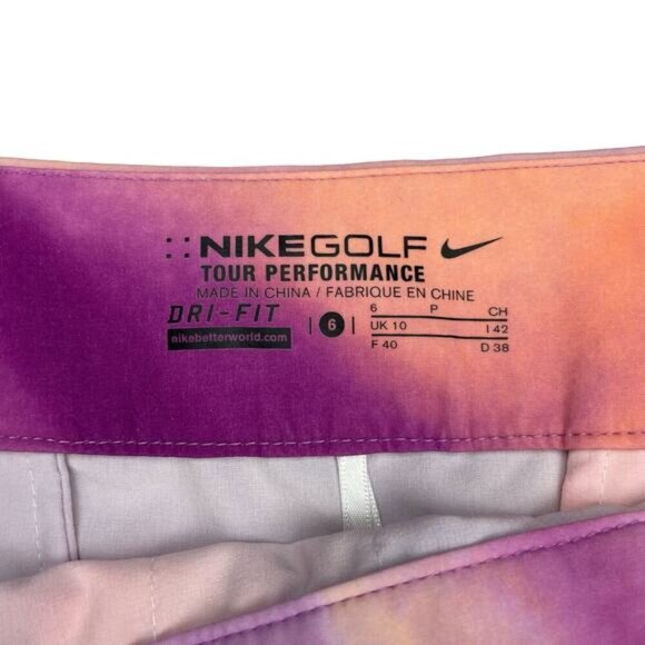 NIKE Golf Tour Performance Dri-Fit Skirt Sz 6 Purple Orange - Picture 5 of 7